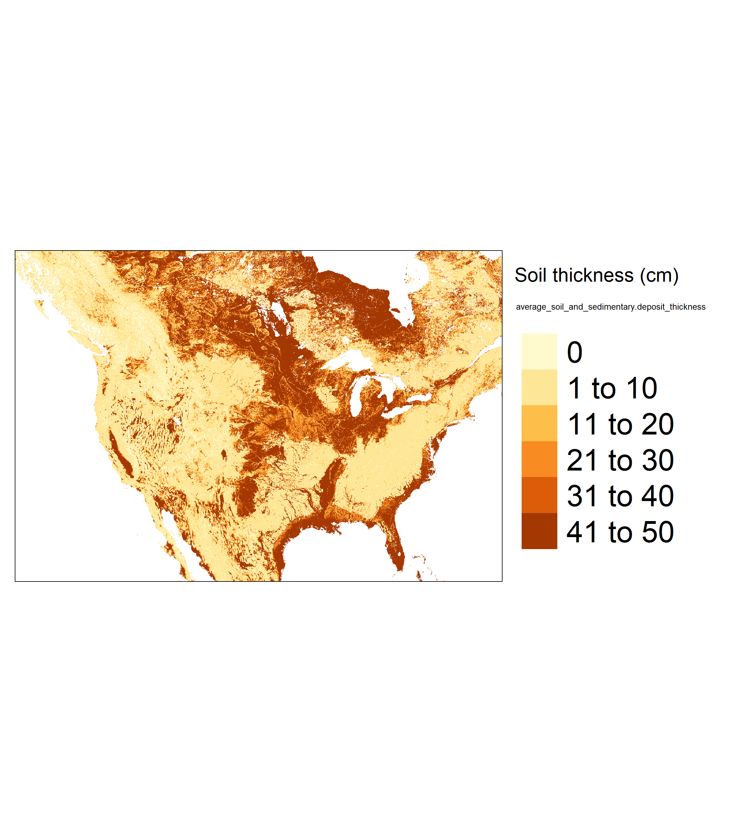 soil thickness data for US